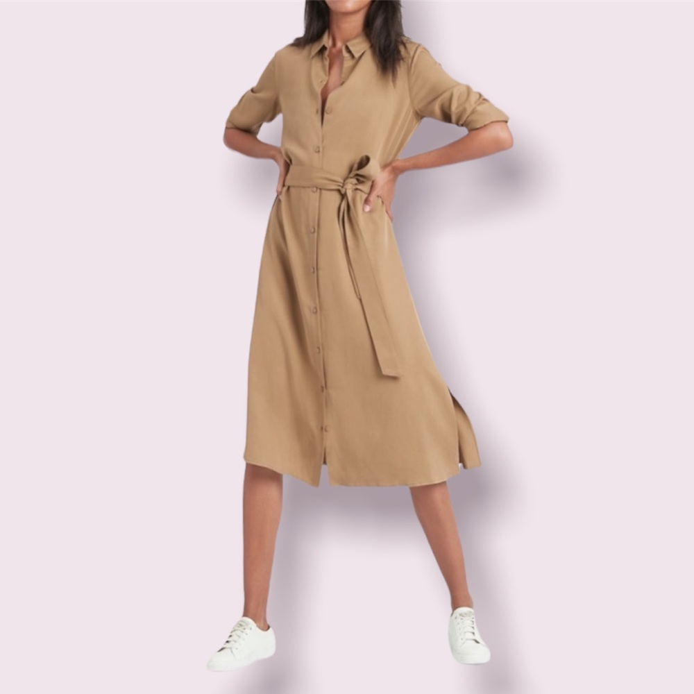 Banana Republic Tan Midi Dress